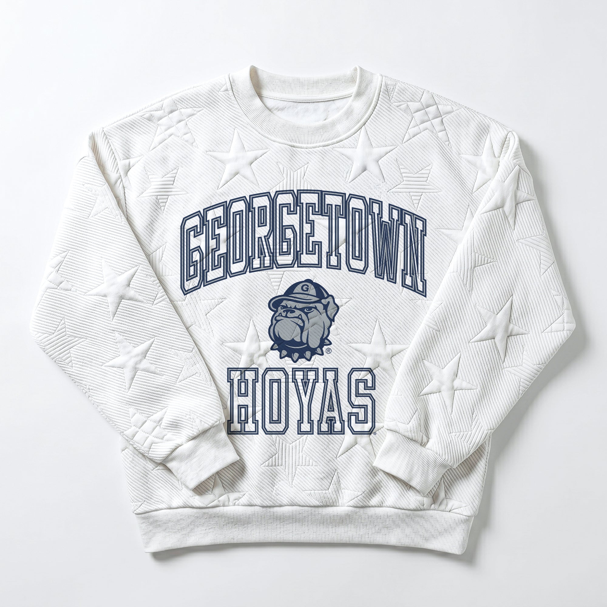 GEORGETOWN HOYAS BIG PLAY ENERGY EMBOSSED STAR CREWNECK