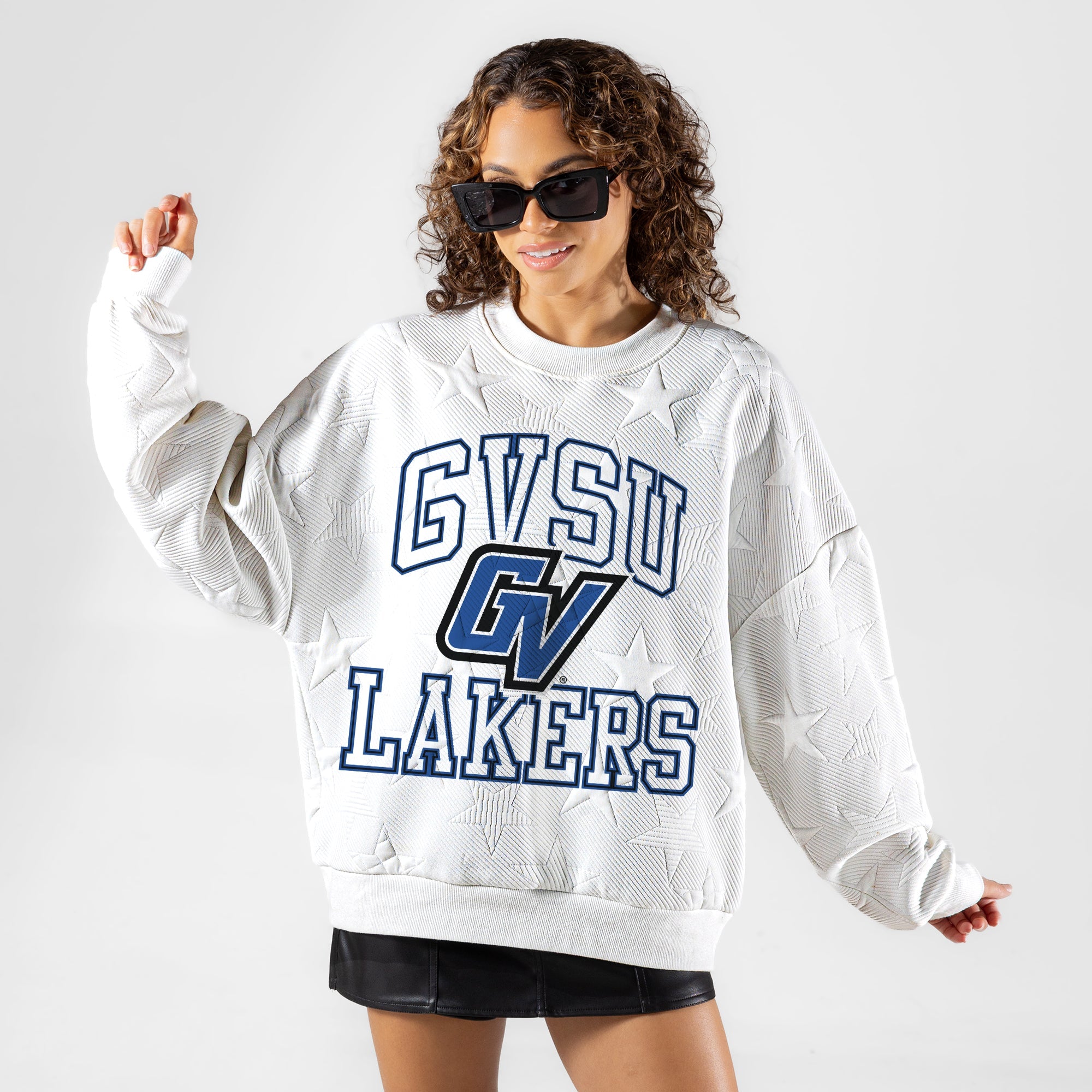 GRAND VALLEY LAKERS BIG PLAY ENERGY EMBOSSED STAR CREWNECK