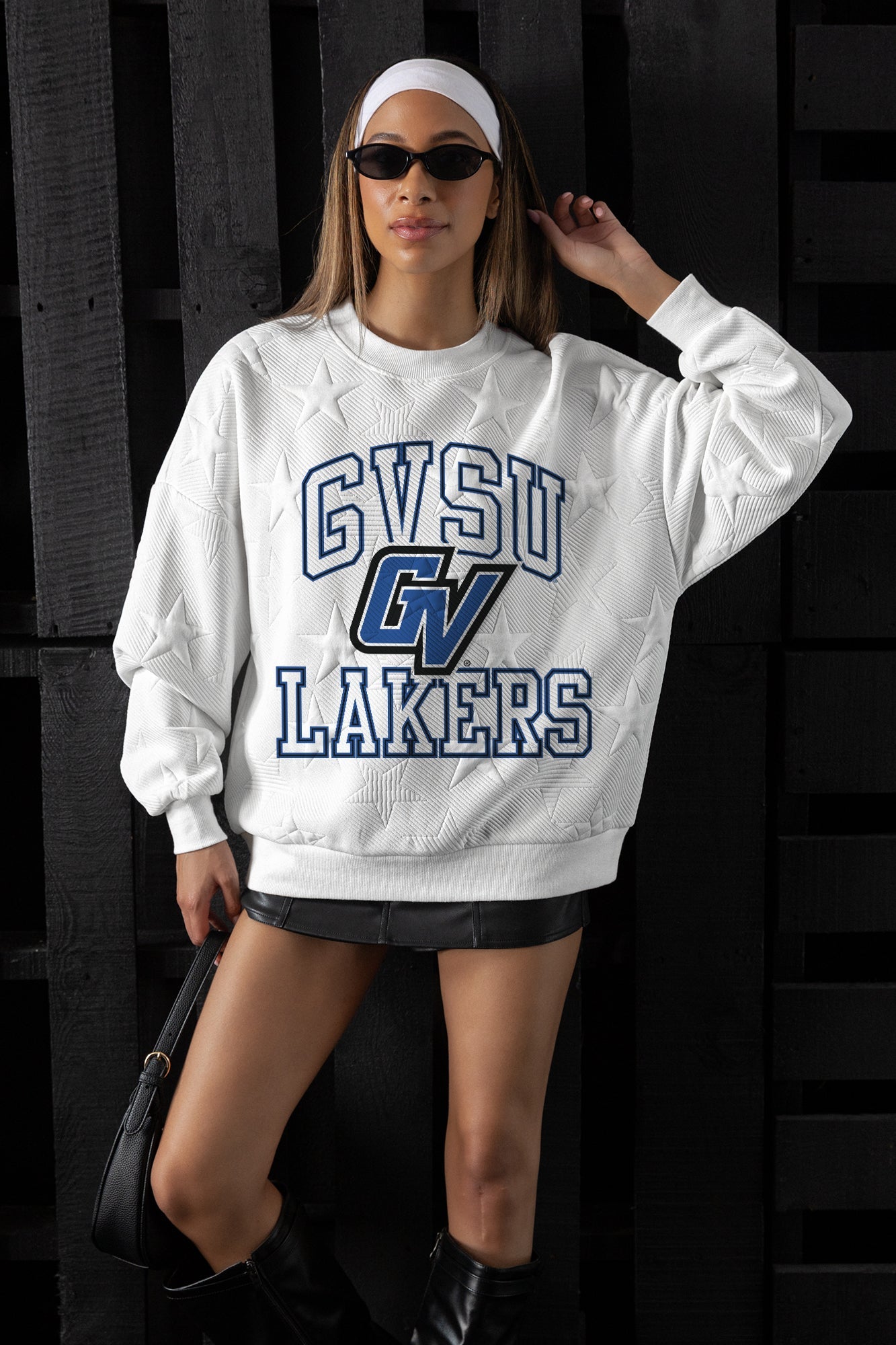 GRAND VALLEY LAKERS BIG PLAY ENERGY EMBOSSED STAR CREWNECK