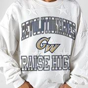 GEORGE WASHINGTON REVOLUTIONARIES BIG PLAY ENERGY EMBOSSED STAR CREWNECK