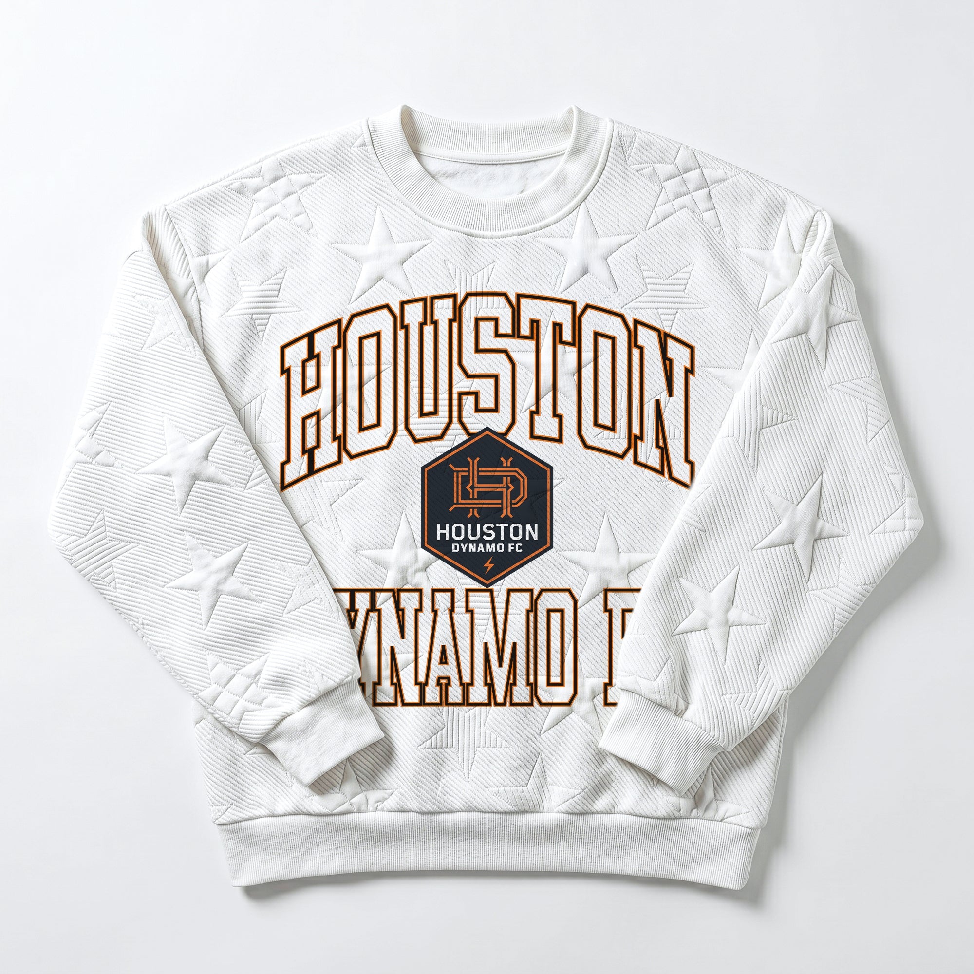 HOUSTON DYNAMO BIG PLAY ENERGY EMBOSSED STAR CREWNECK