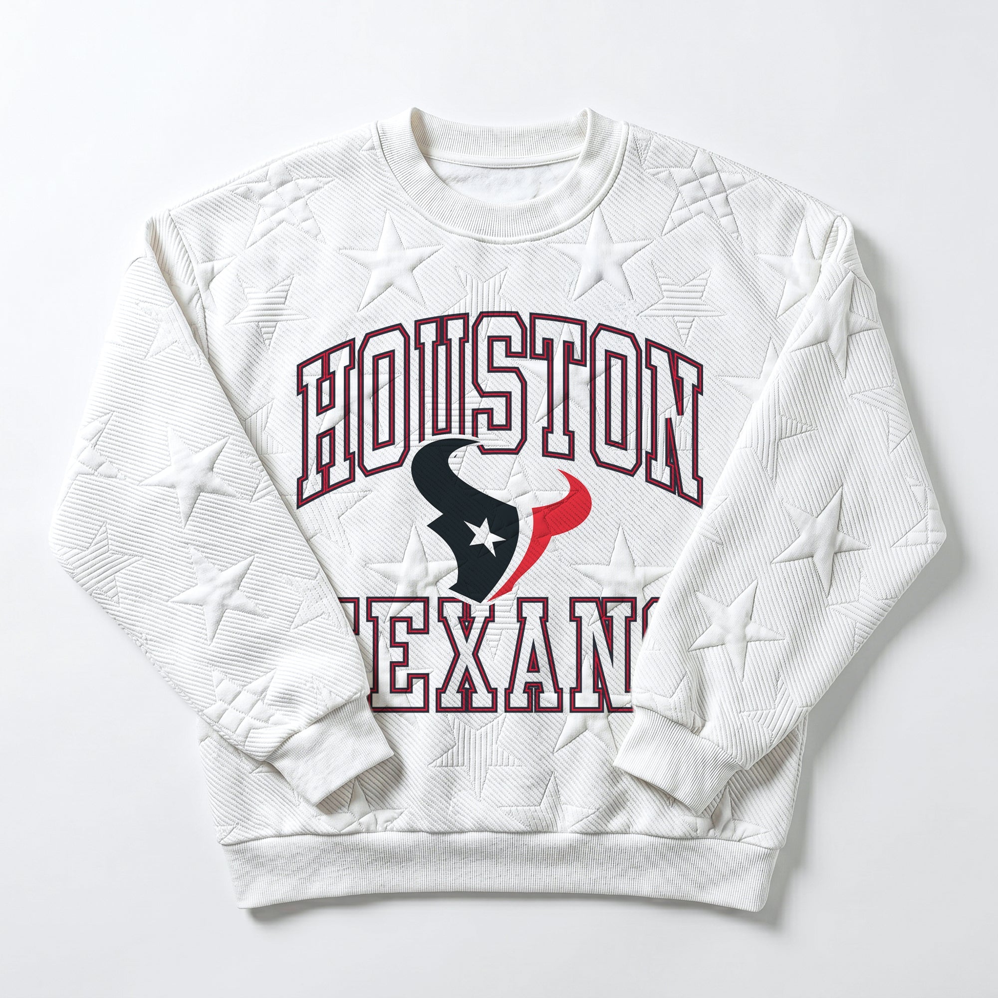 HOUSTON TEXANS BIG PLAY ENERGY EMBOSSED STAR CREWNECK