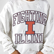 ILLINOIS FIGHTING ILLINI BIG PLAY ENERGY EMBOSSED STAR CREWNECK