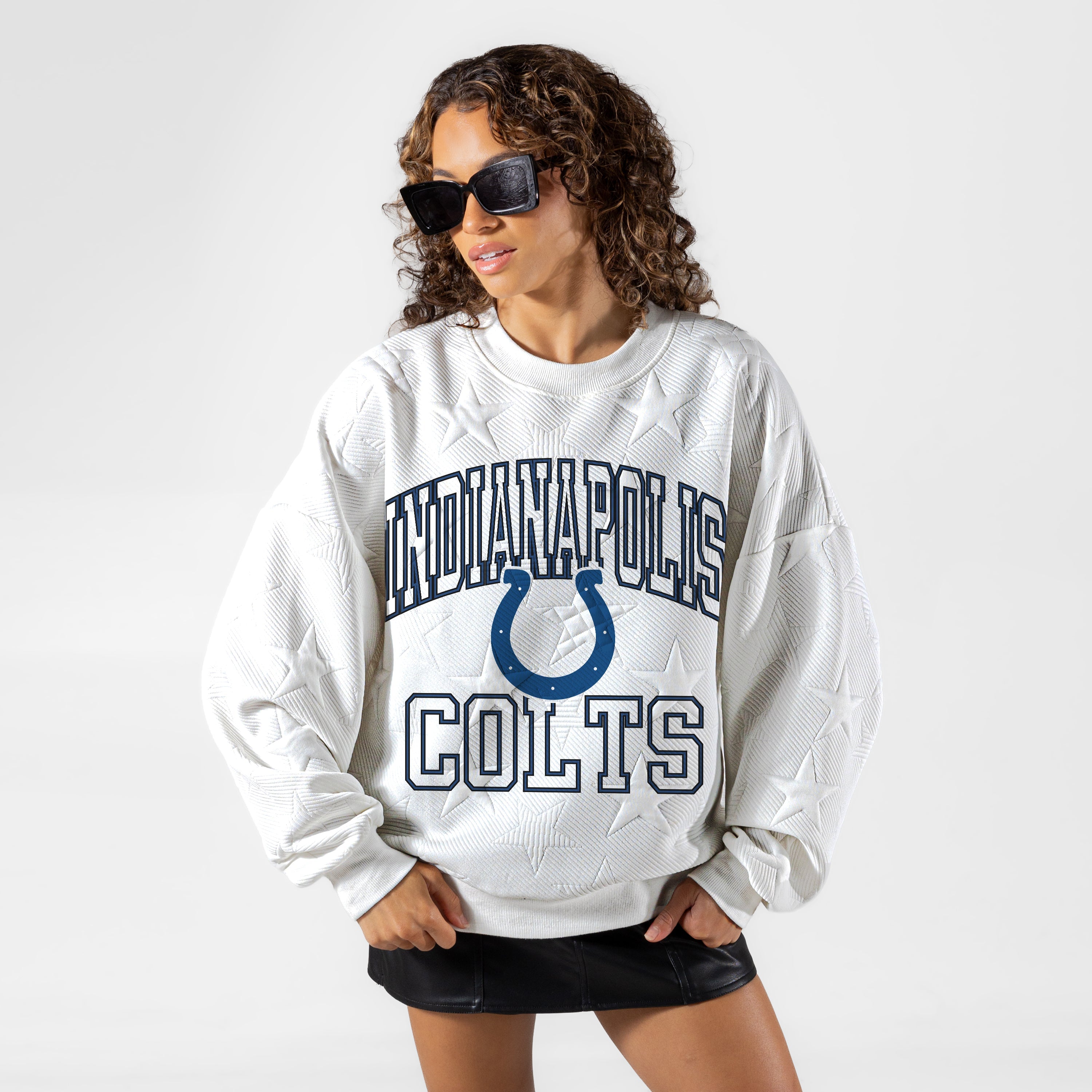 INDIANAPOLIS COLTS BIG PLAY ENERGY EMBOSSED STAR CREWNECK