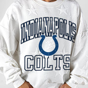 INDIANAPOLIS COLTS BIG PLAY ENERGY EMBOSSED STAR CREWNECK