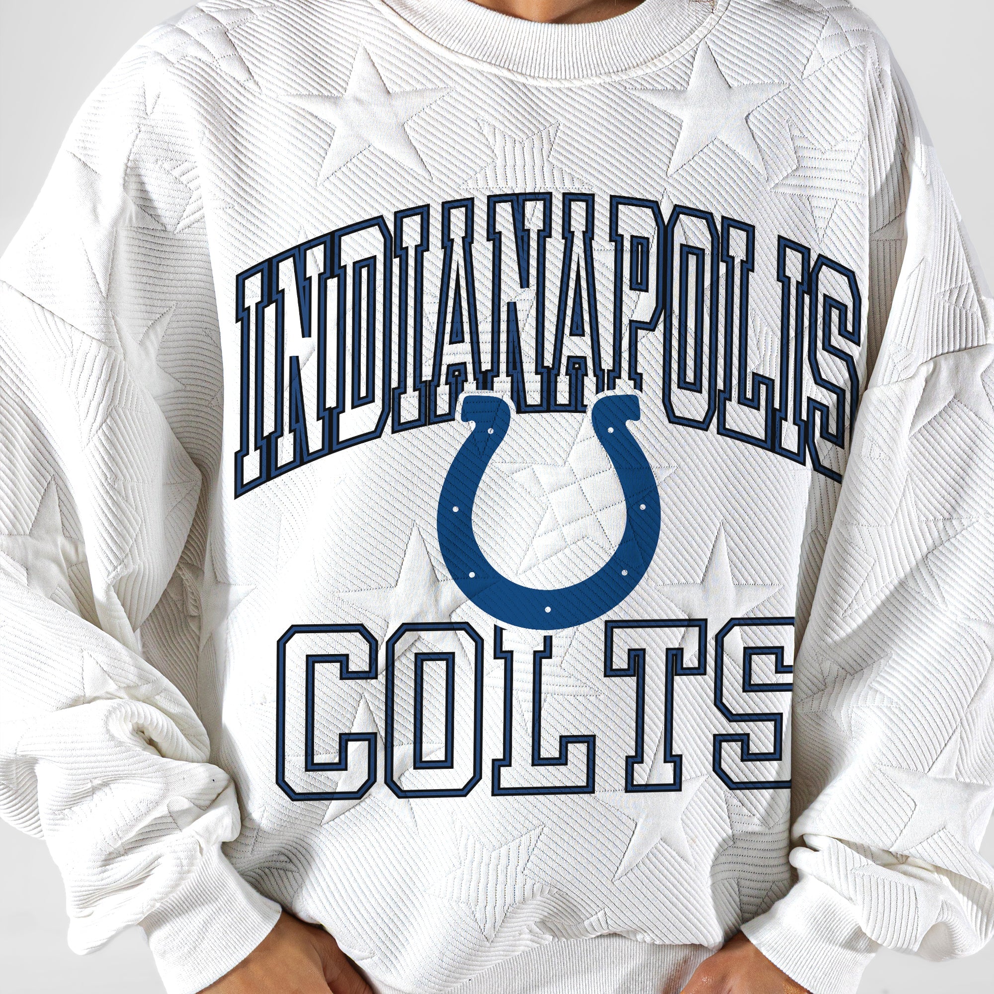 INDIANAPOLIS COLTS BIG PLAY ENERGY EMBOSSED STAR CREWNECK