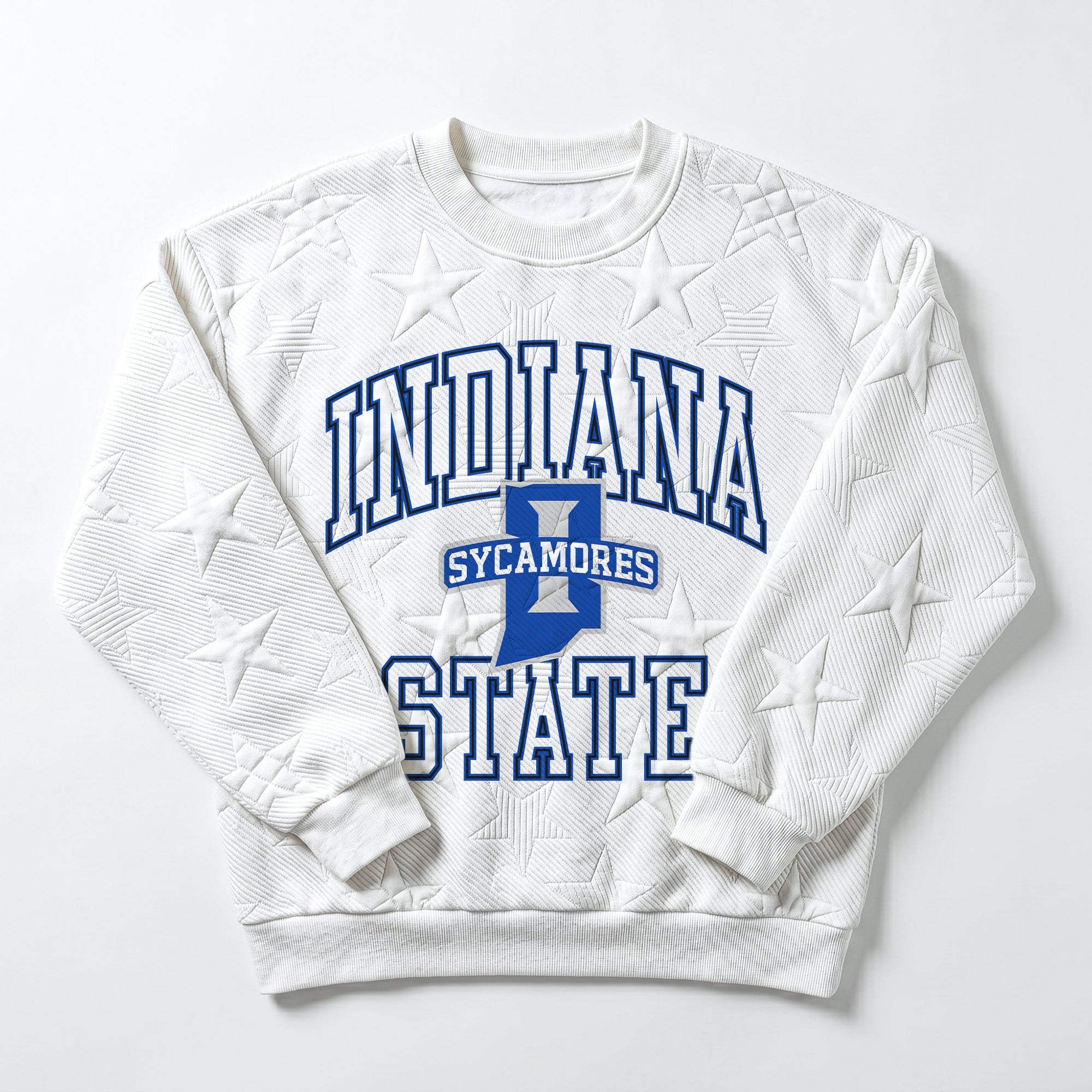 INDIANA STATE SYCAMORES BIG PLAY ENERGY EMBOSSED STAR CREWNECK
