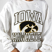 IOWA HAWKEYES BIG PLAY ENERGY EMBOSSED STAR CREWNECK