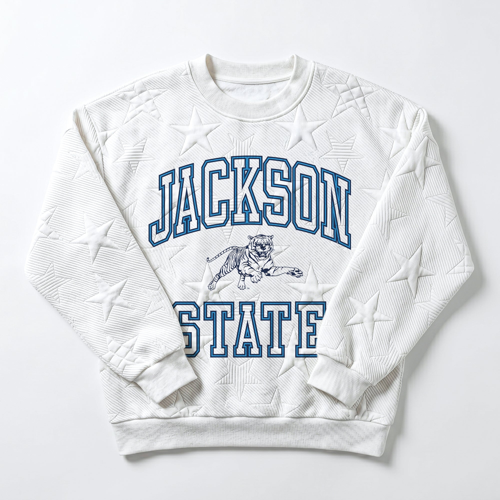 JACKSON STATE TIGERS BIG PLAY ENERGY EMBOSSED STAR CREWNECK