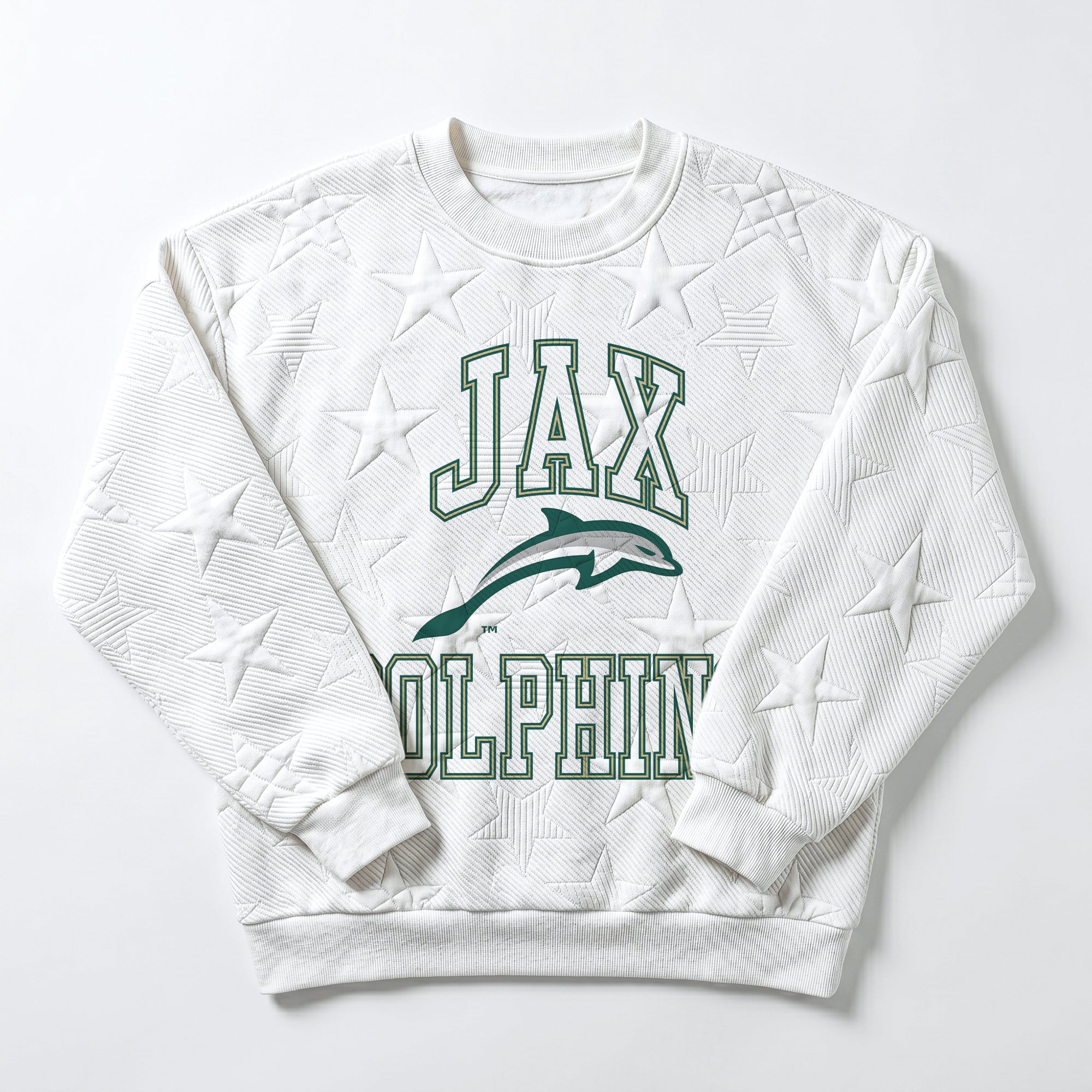 JACKSONVILLE DOLPHINS BIG PLAY ENERGY EMBOSSED STAR CREWNECK