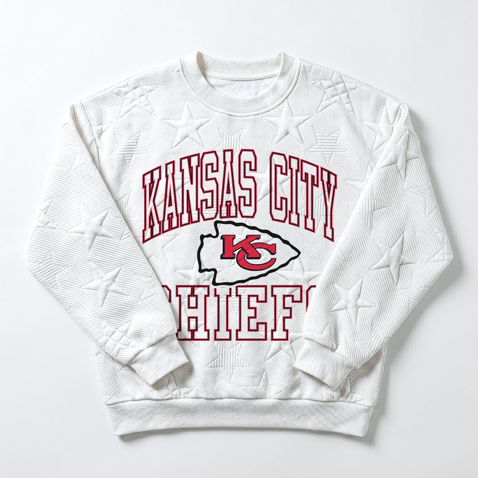 KANSAS CITY CHIEFS BIG PLAY ENERGY EMBOSSED STAR CREWNECK