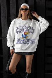 KANSAS JAYHAWKS BIG PLAY ENERGY EMBOSSED STAR CREWNECK