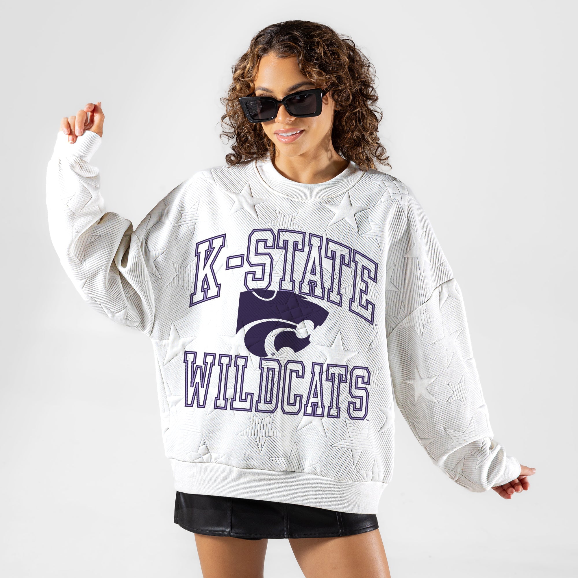 KANSAS STATE WILDCATS BIG PLAY ENERGY EMBOSSED STAR CREWNECK