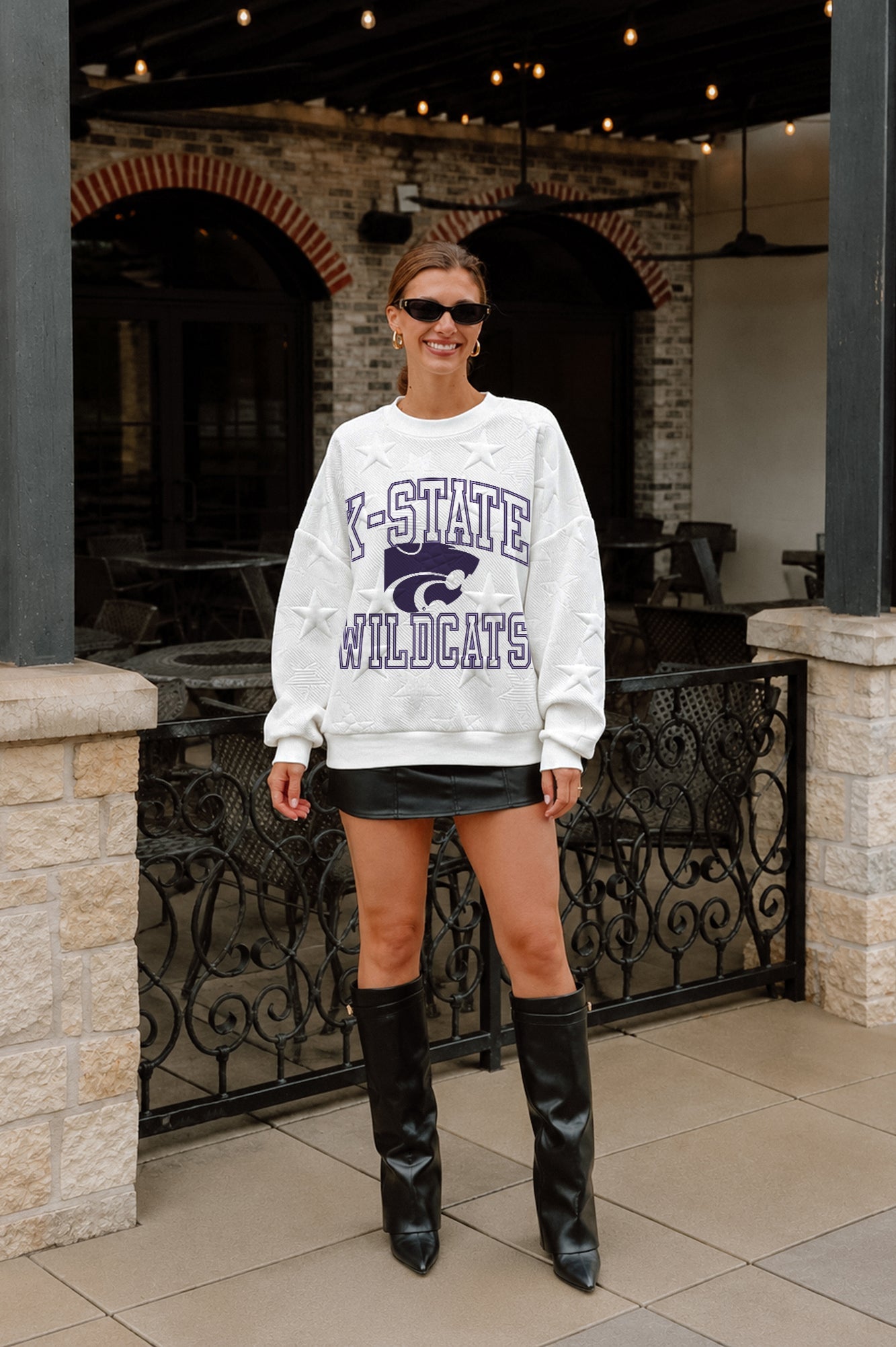 KANSAS STATE WILDCATS BIG PLAY ENERGY EMBOSSED STAR CREWNECK