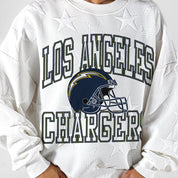 LOS ANGELES CHARGERS BIG PLAY ENERGY EMBOSSED STAR CREWNECK