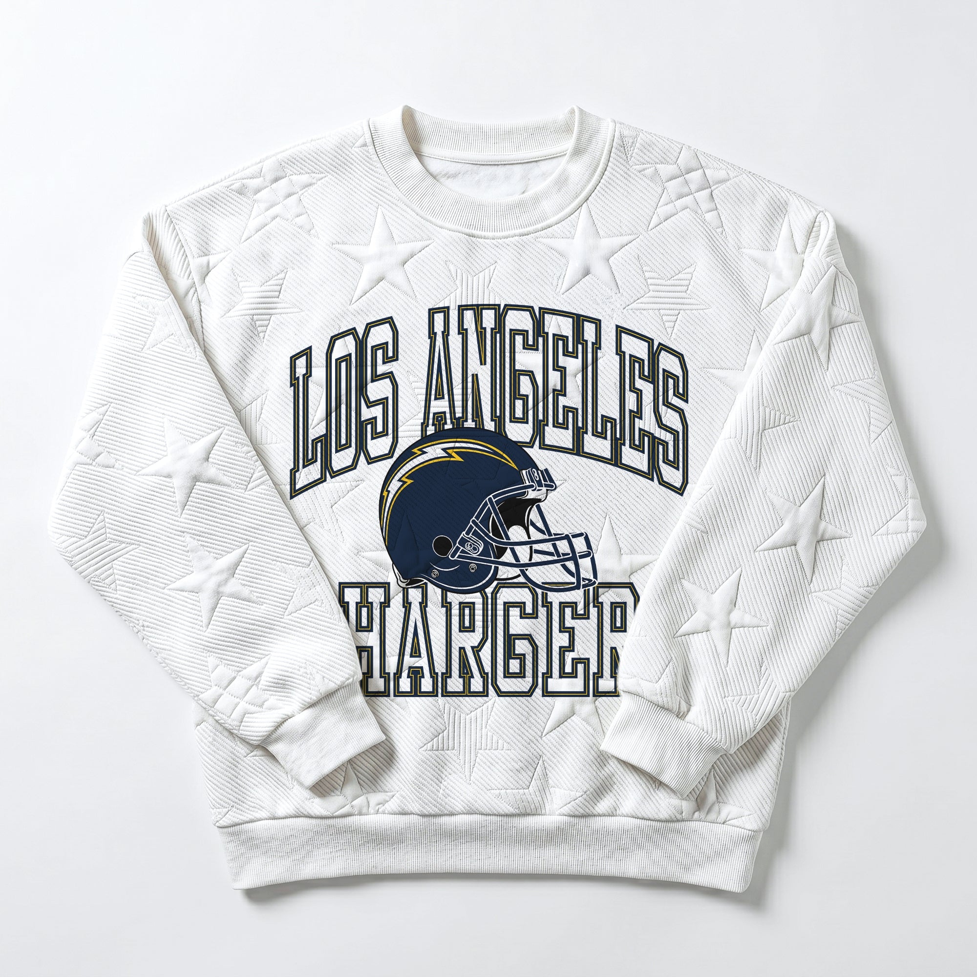 LOS ANGELES CHARGERS BIG PLAY ENERGY EMBOSSED STAR CREWNECK