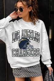 LOS ANGELES CHARGERS BIG PLAY ENERGY EMBOSSED STAR CREWNECK