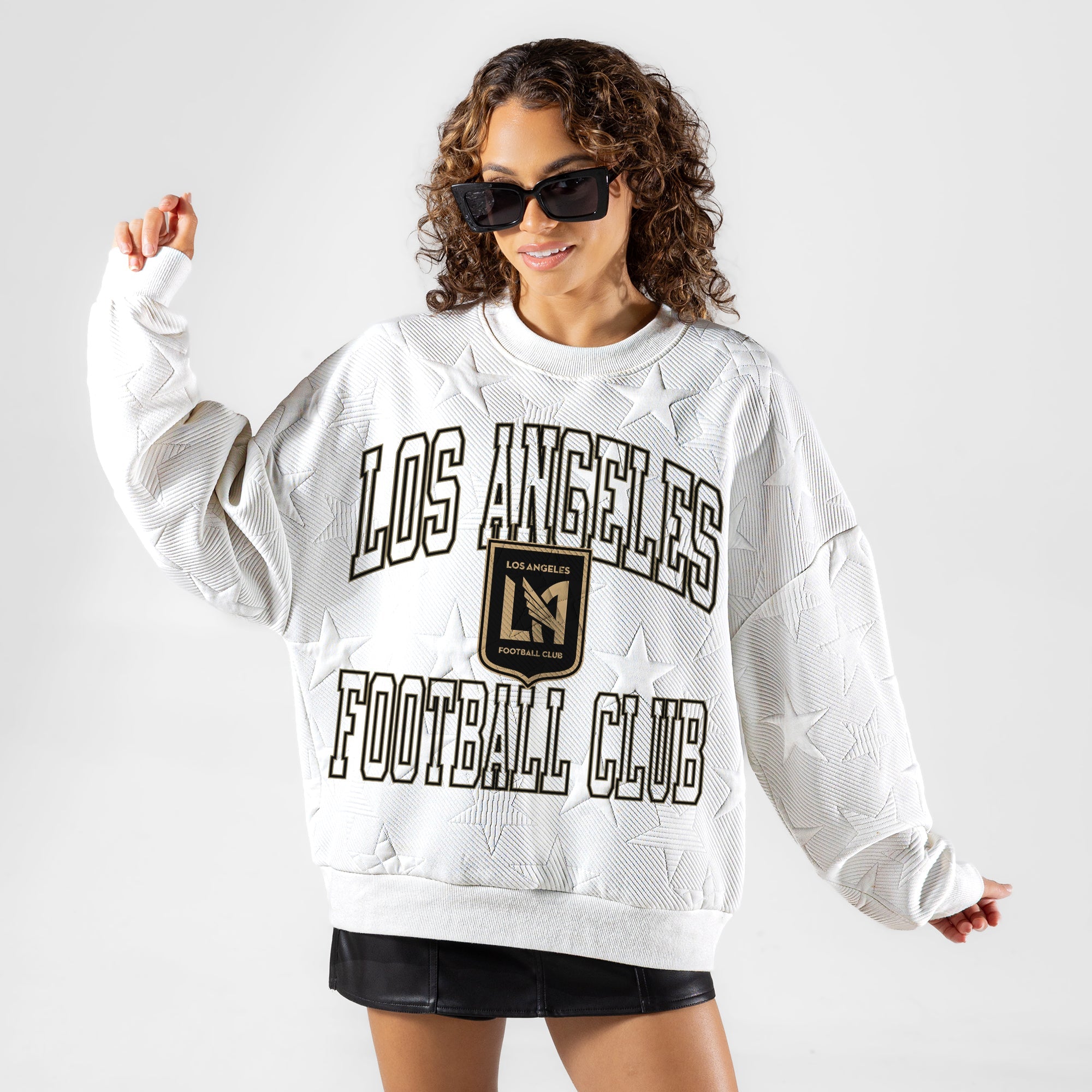 LOS ANGELES FC BIG PLAY ENERGY EMBOSSED STAR CREWNECK
