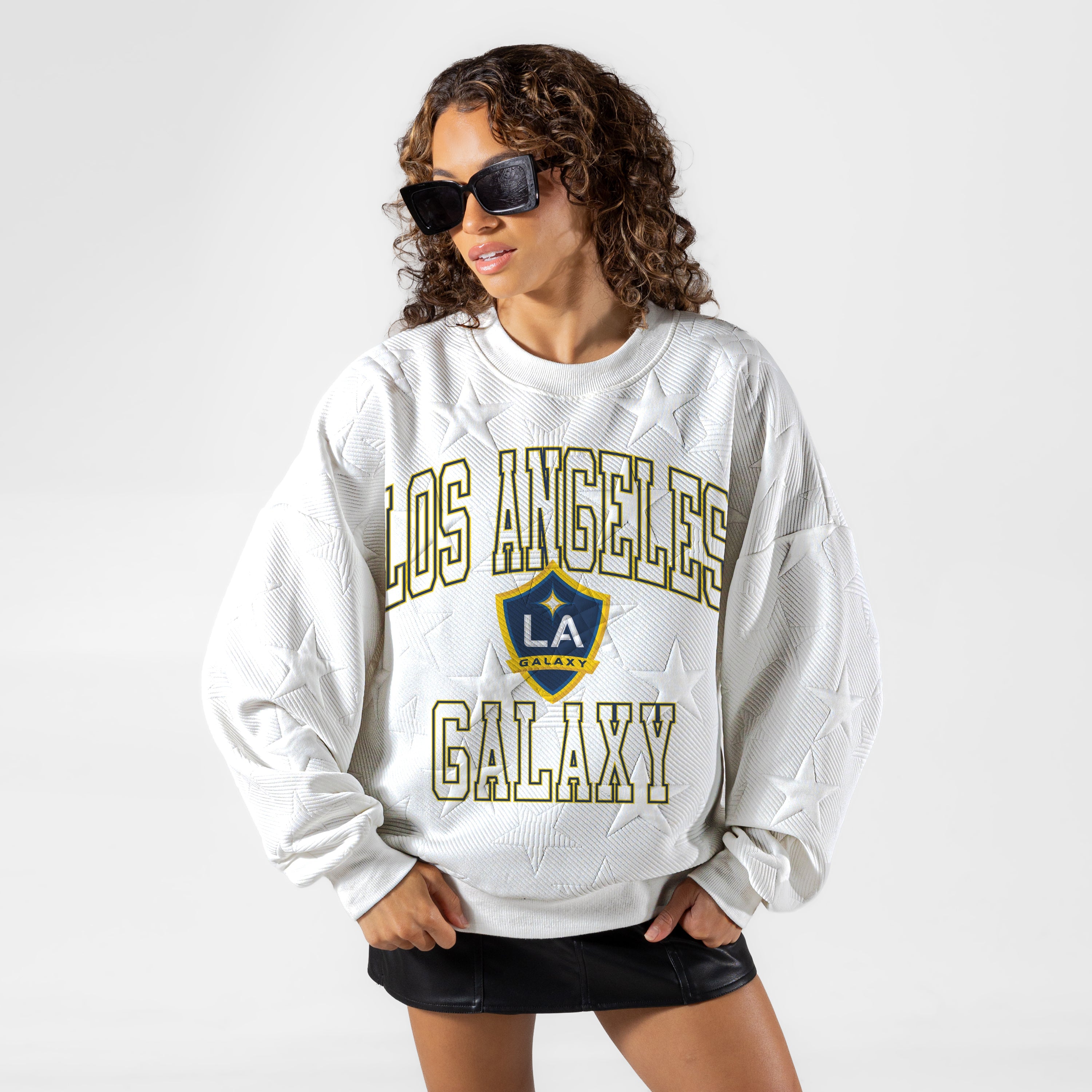 LOS ANGELES GALAXY BIG PLAY ENERGY EMBOSSED STAR CREWNECK