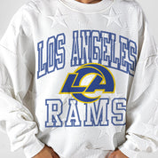 LOS ANGELES RAMS BIG PLAY ENERGY EMBOSSED STAR CREWNECK