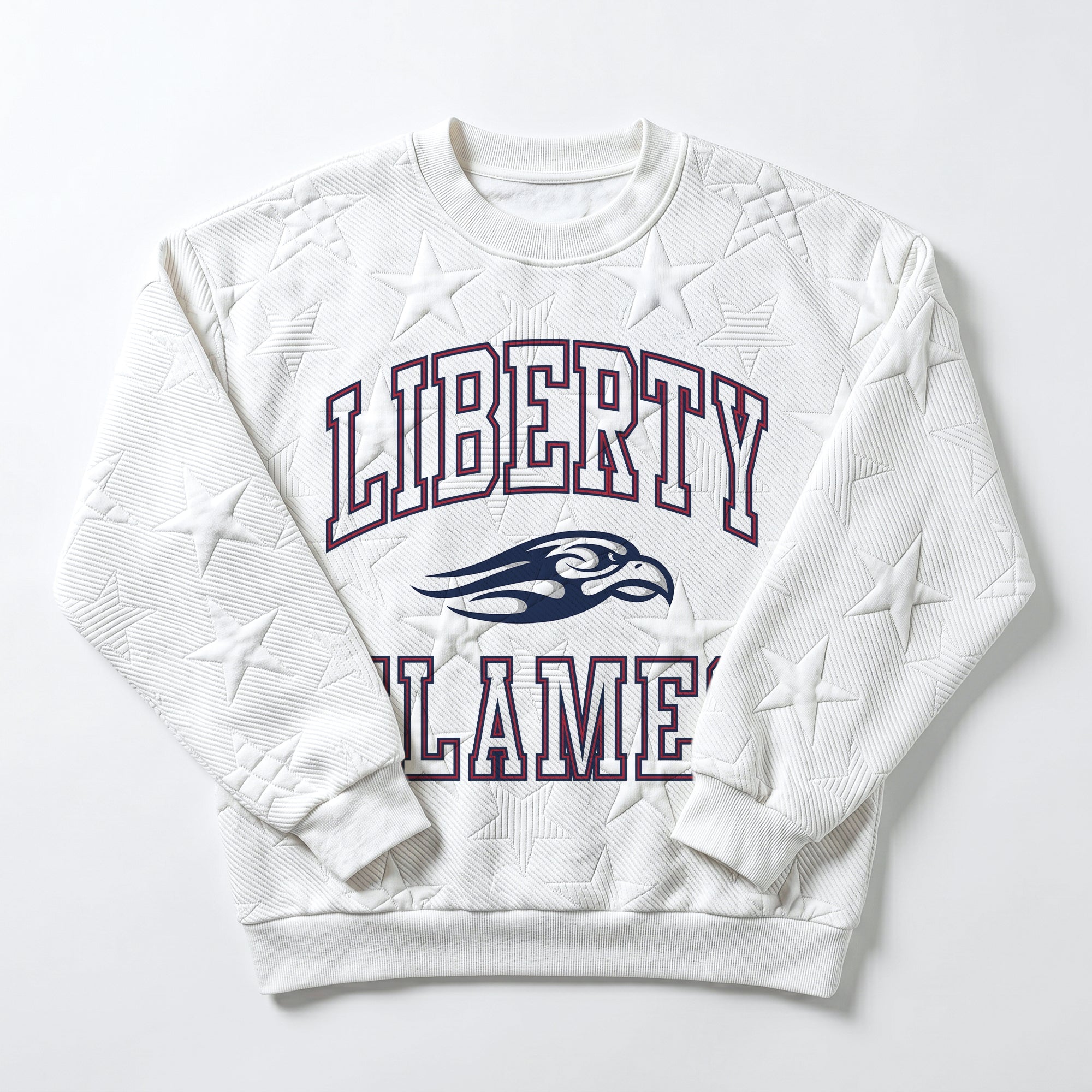 LIBERTY FLAMES BIG PLAY ENERGY EMBOSSED STAR CREWNECK