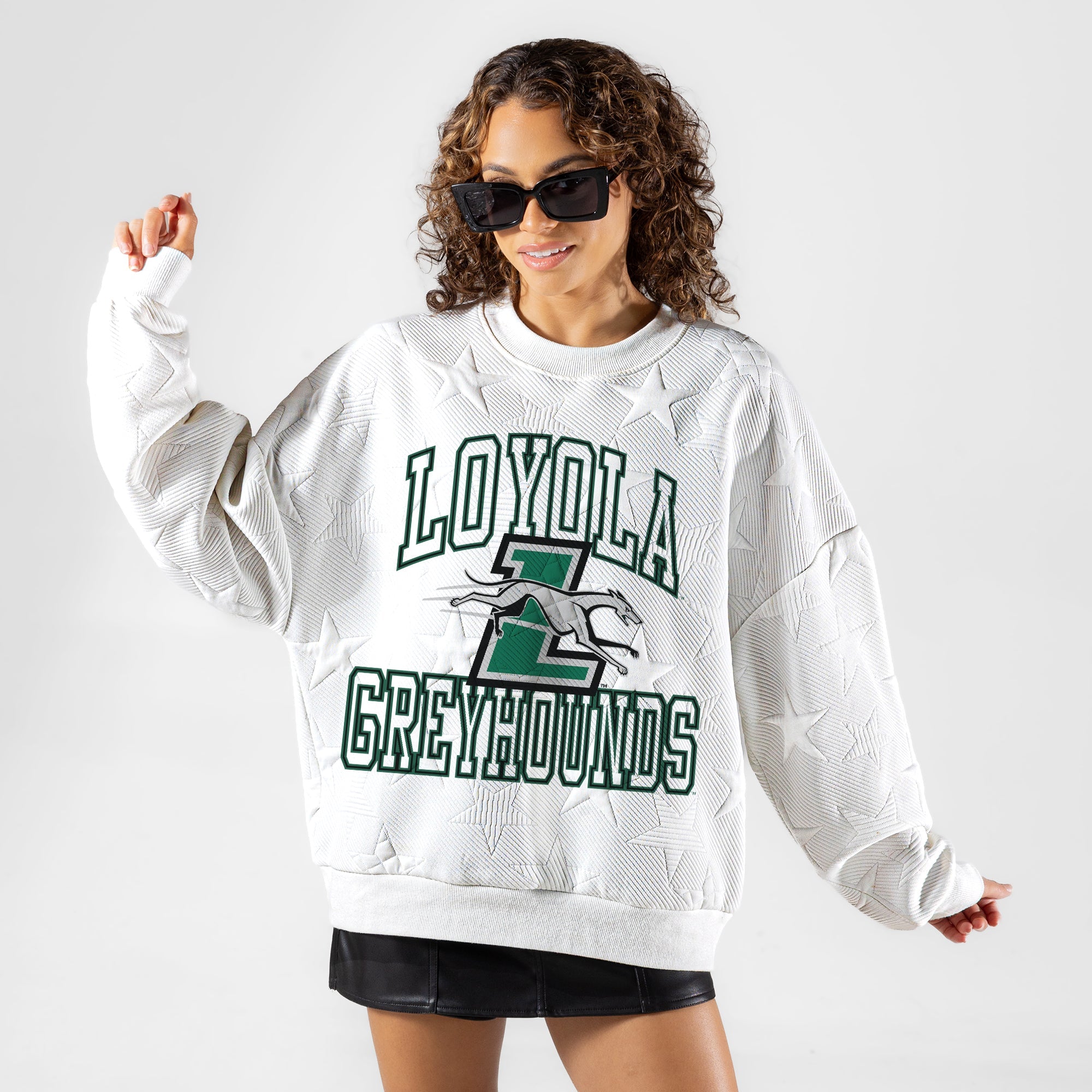 LOYOLA GREYHOUNDS BIG PLAY ENERGY EMBOSSED STAR CREWNECK