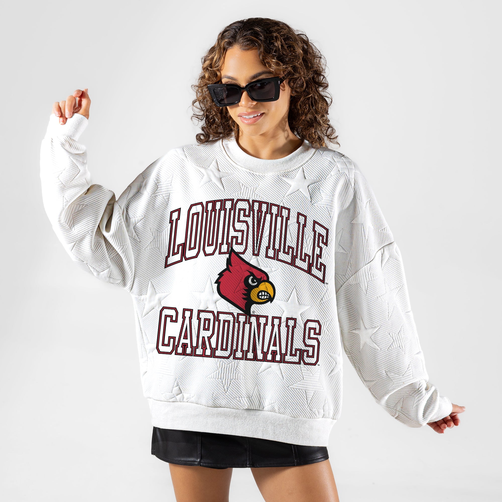 LOUISVILLE CARDINALS BIG PLAY ENERGY EMBOSSED STAR CREWNECK