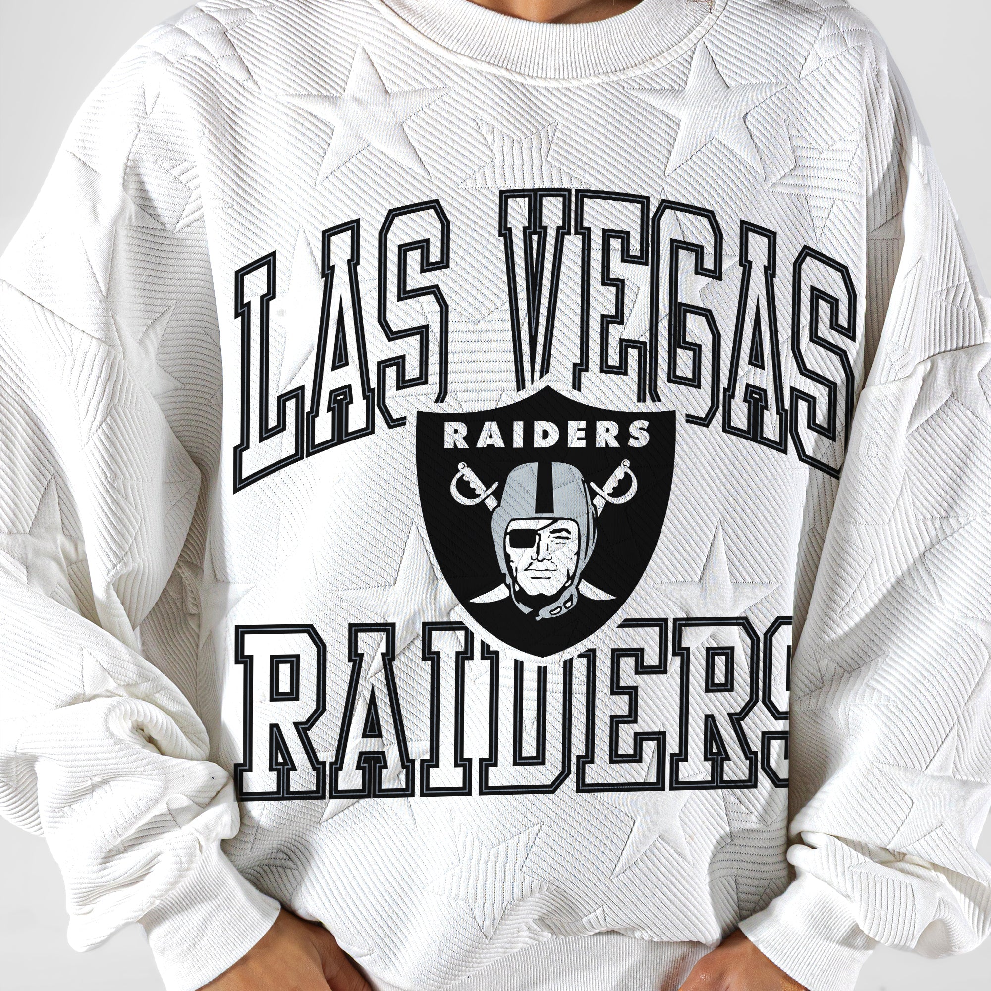 LAS VEGAS RAIDERS BIG PLAY ENERGY EMBOSSED STAR CREWNECK