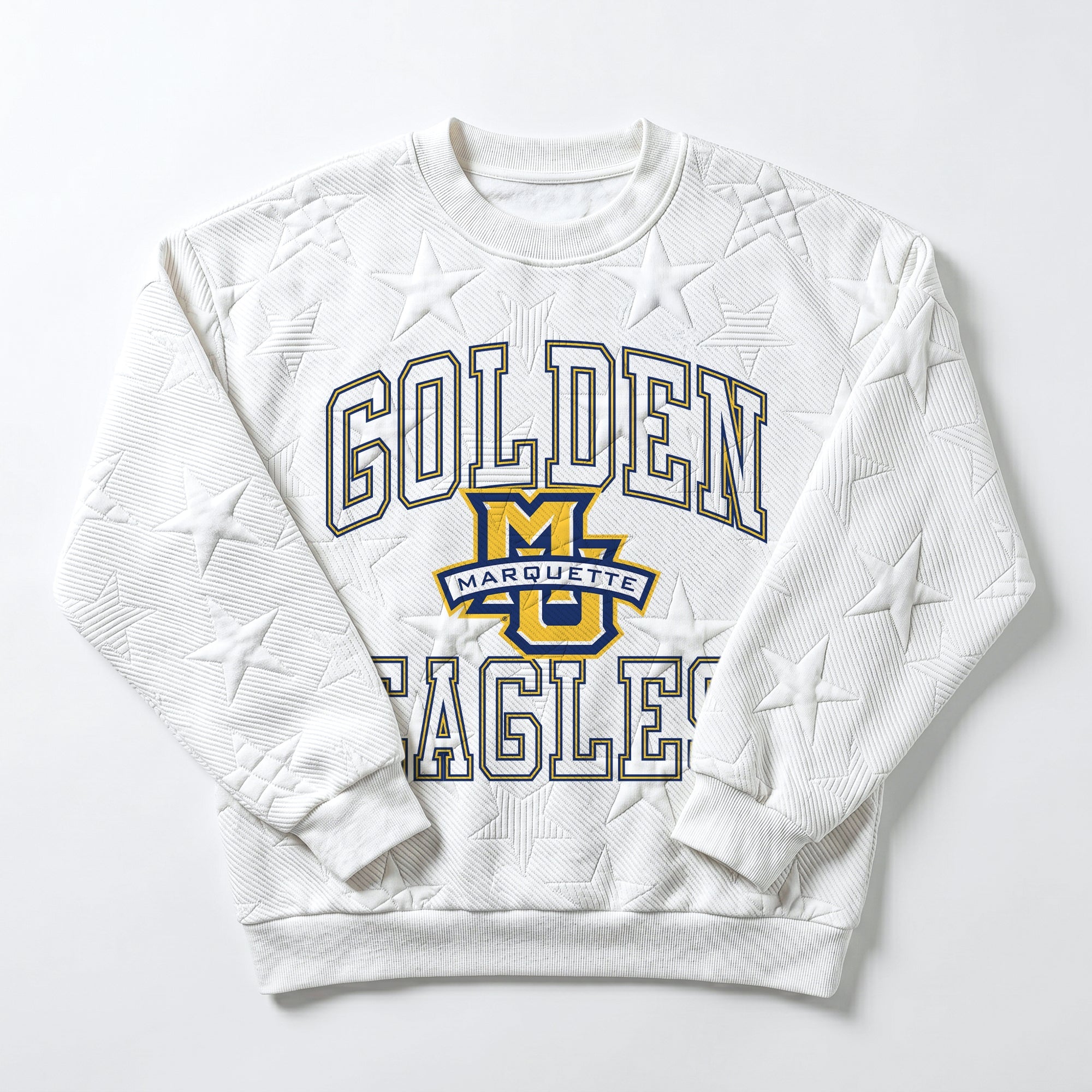 MARQUETTE GOLDEN EAGLES BIG PLAY ENERGY EMBOSSED STAR CREWNECK