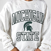 MICHIGAN STATE SPARTANS BIG PLAY ENERGY EMBOSSED STAR CREWNECK