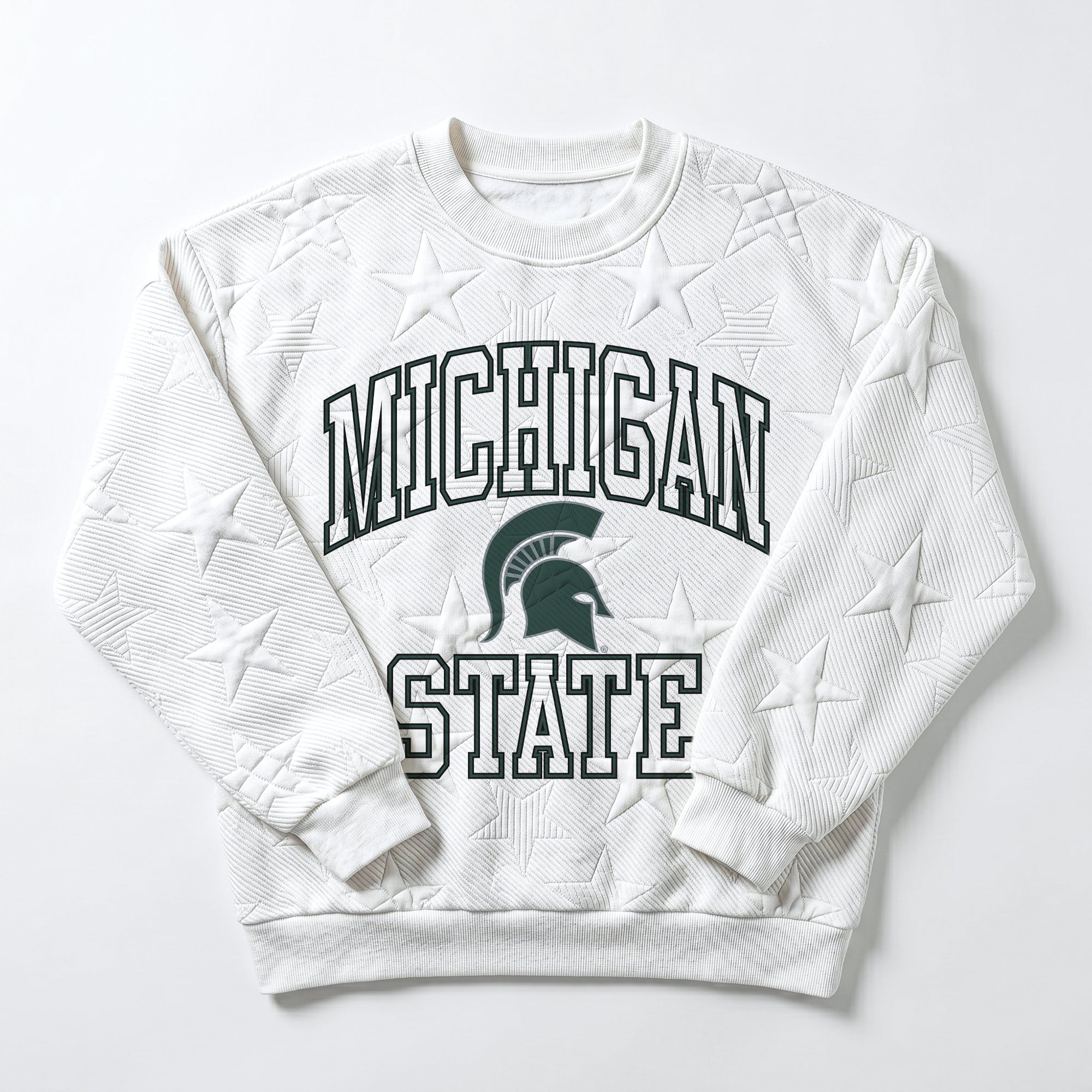 MICHIGAN STATE SPARTANS BIG PLAY ENERGY EMBOSSED STAR CREWNECK