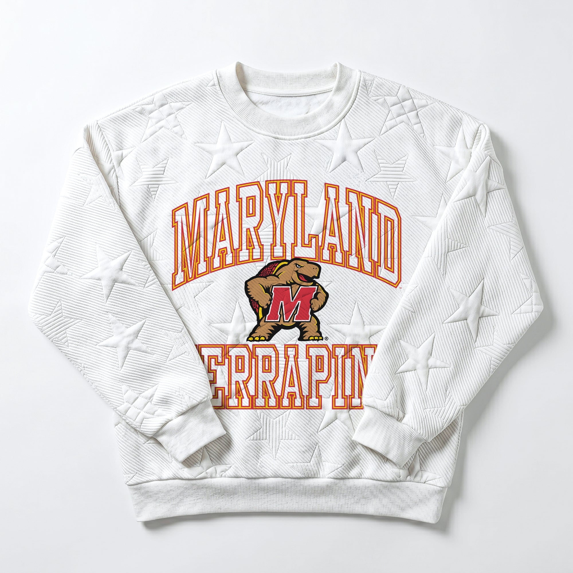 MARYLAND TERRAPINS BIG PLAY ENERGY EMBOSSED STAR CREWNECK