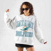 MIAMI DOLPHINS BIG PLAY ENERGY EMBOSSED STAR CREWNECK