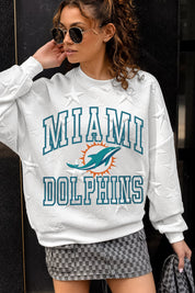 MIAMI DOLPHINS BIG PLAY ENERGY EMBOSSED STAR CREWNECK