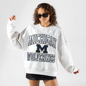 MICHIGAN WOLVERINES BIG PLAY ENERGY EMBOSSED STAR CREWNECK