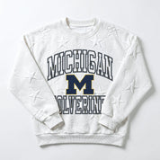 MICHIGAN WOLVERINES BIG PLAY ENERGY EMBOSSED STAR CREWNECK