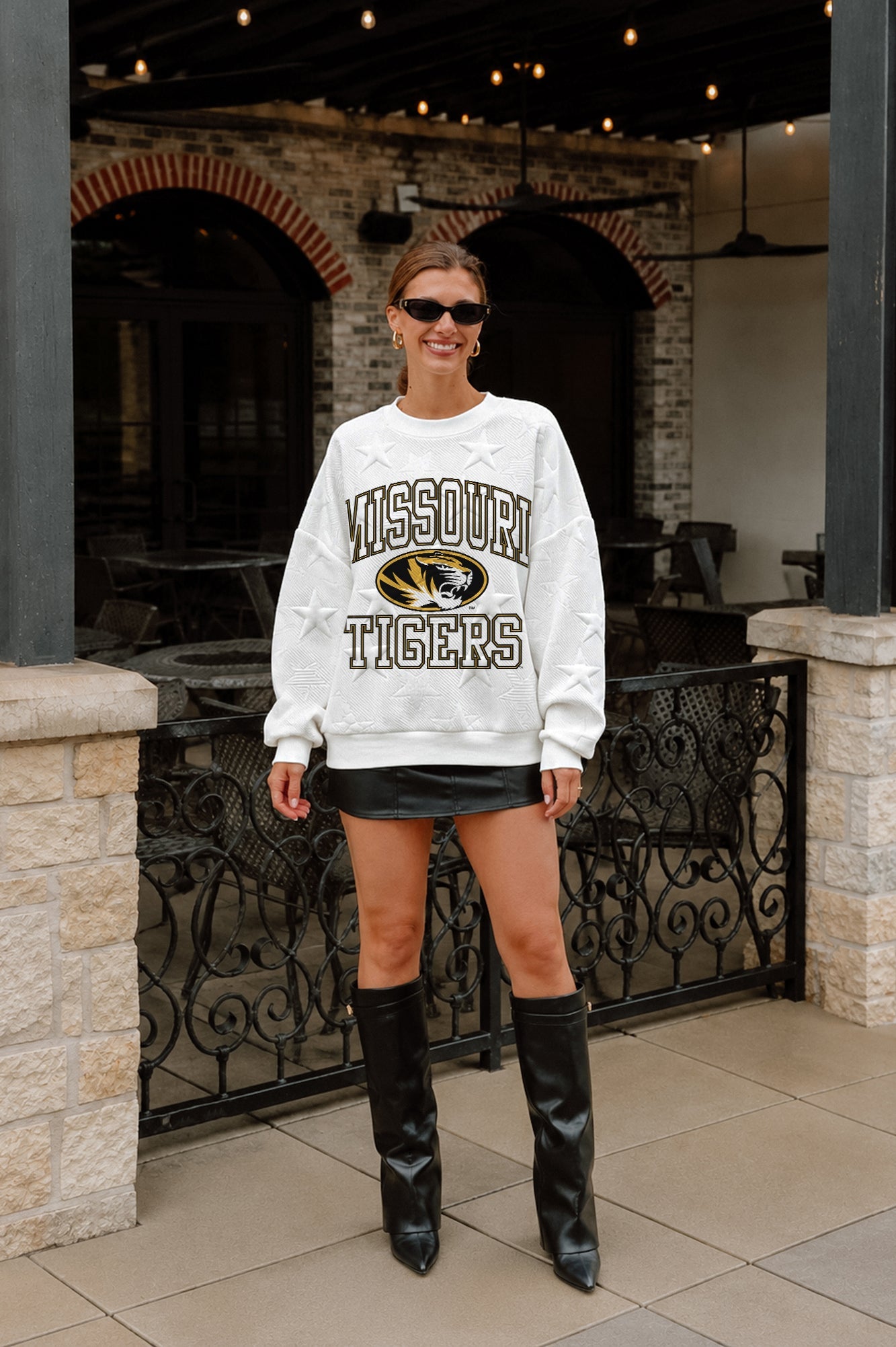 MISSOURI TIGERS BIG PLAY ENERGY EMBOSSED STAR CREWNECK