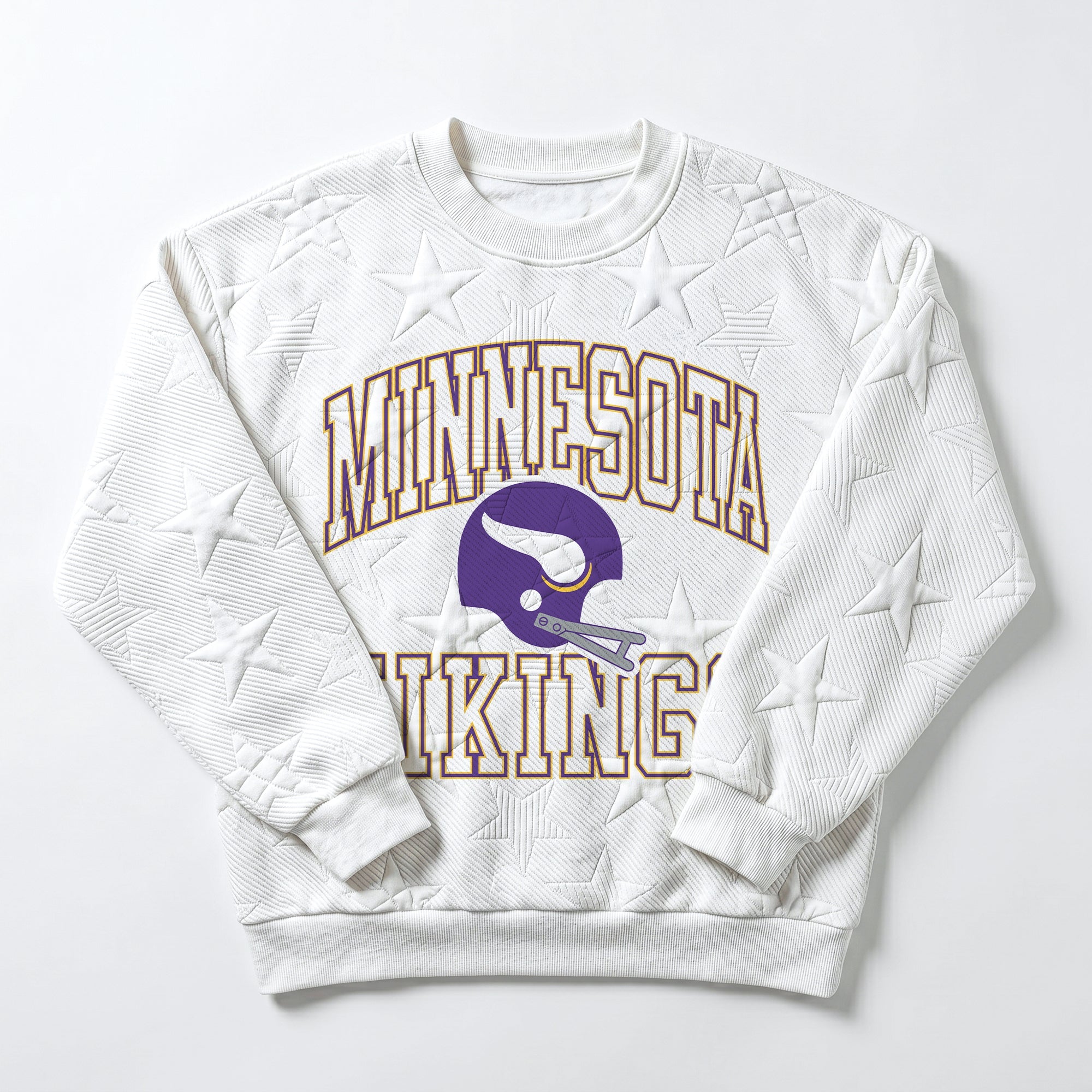 MINNESOTA VIKINGS BIG PLAY ENERGY EMBOSSED STAR CREWNECK