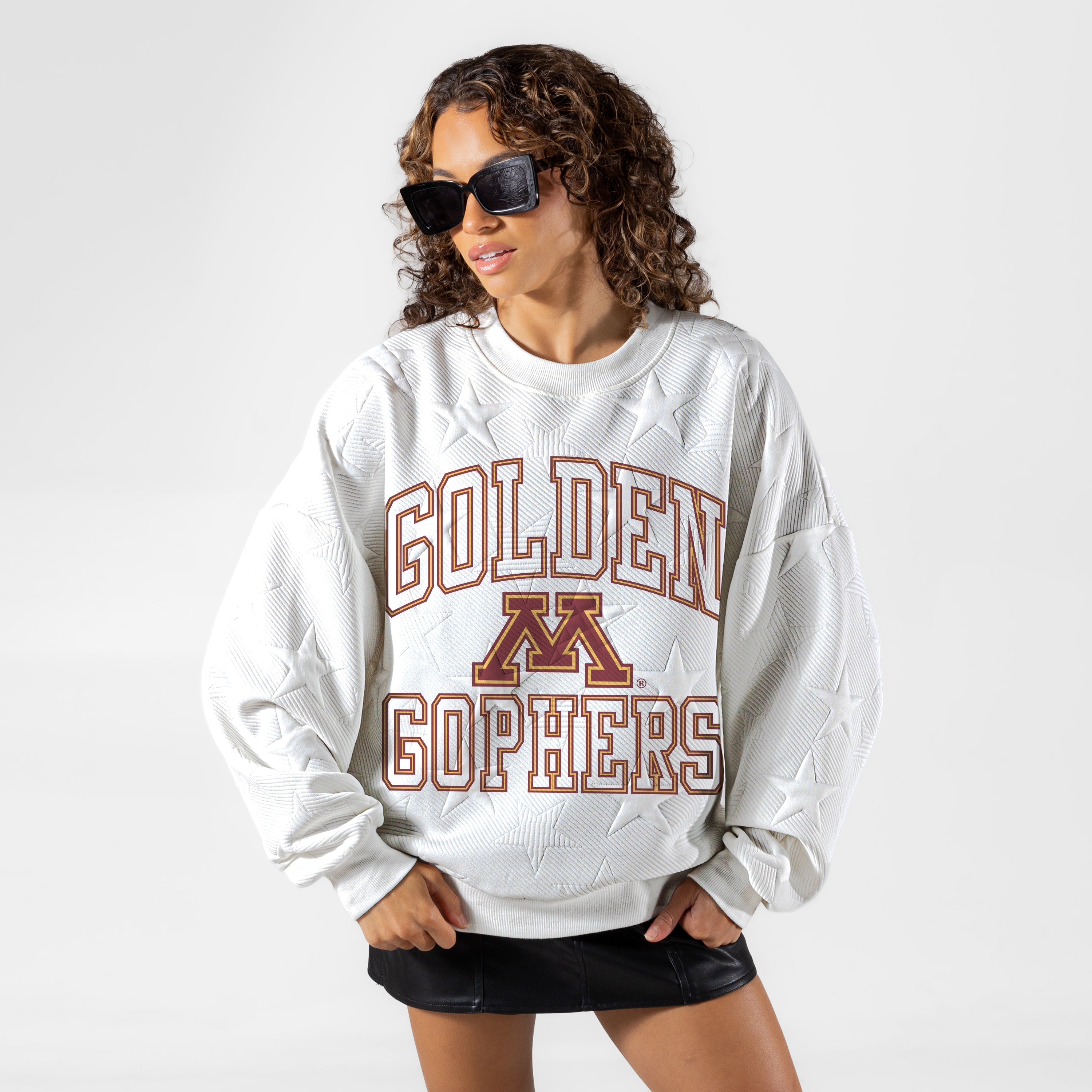 MINNESOTA GOLDEN GOPHERS BIG PLAY ENERGY EMBOSSED STAR CREWNECK