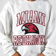 MIAMI OF OHIO REDHAWKS BIG PLAY ENERGY EMBOSSED STAR CREWNECK