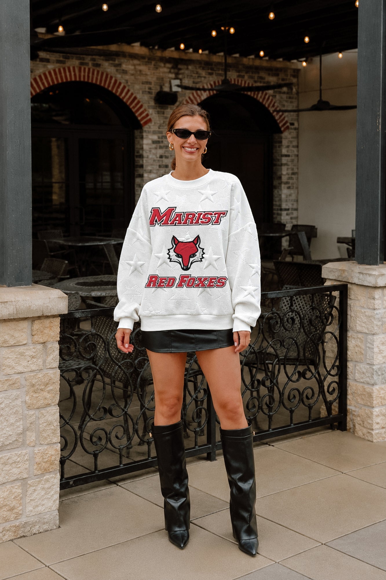 MARIST RED FOXES BIG PLAY ENERGY EMBOSSED STAR CREWNECK