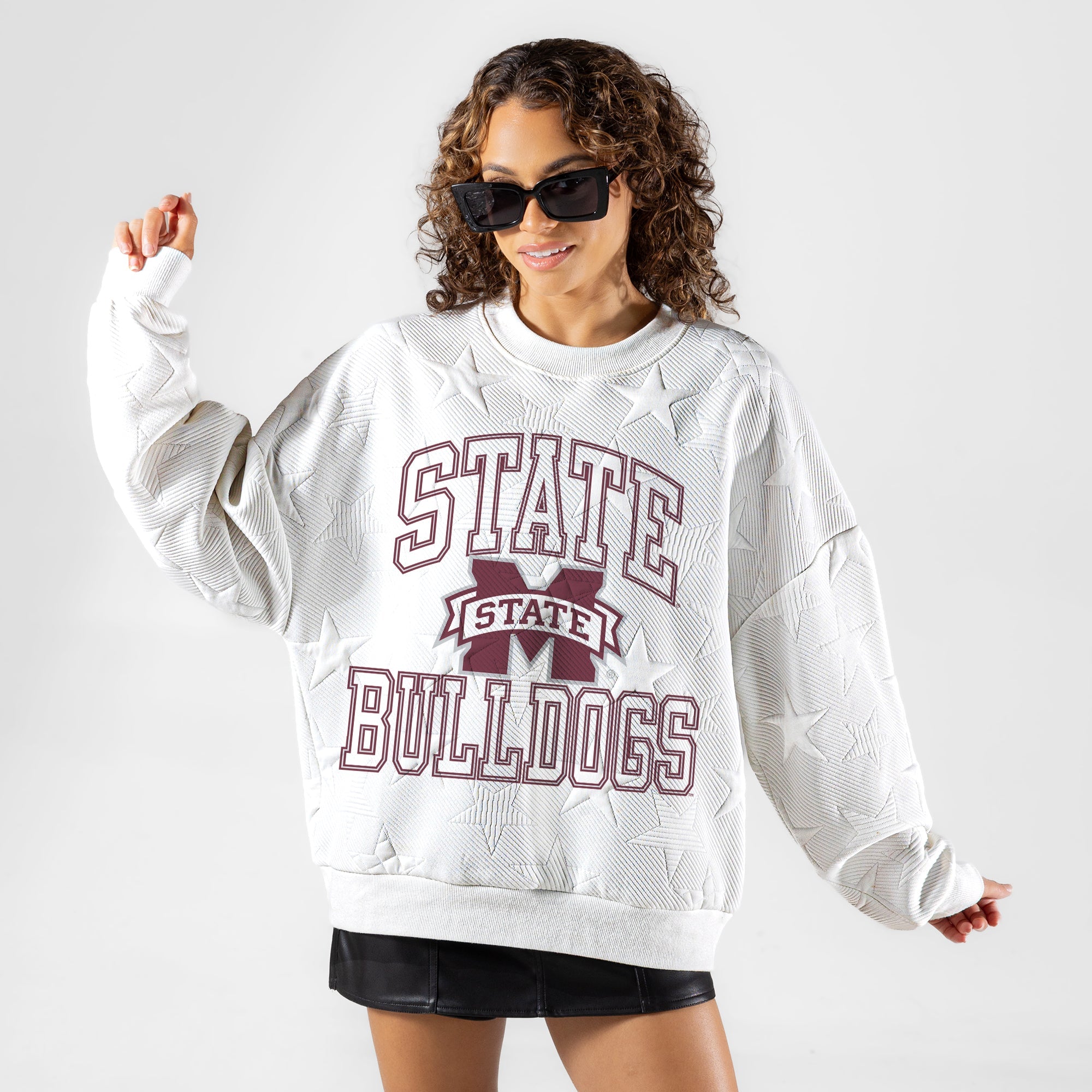 MISSISSIPPI STATE BULLDOGS BIG PLAY ENERGY EMBOSSED STAR CREWNECK