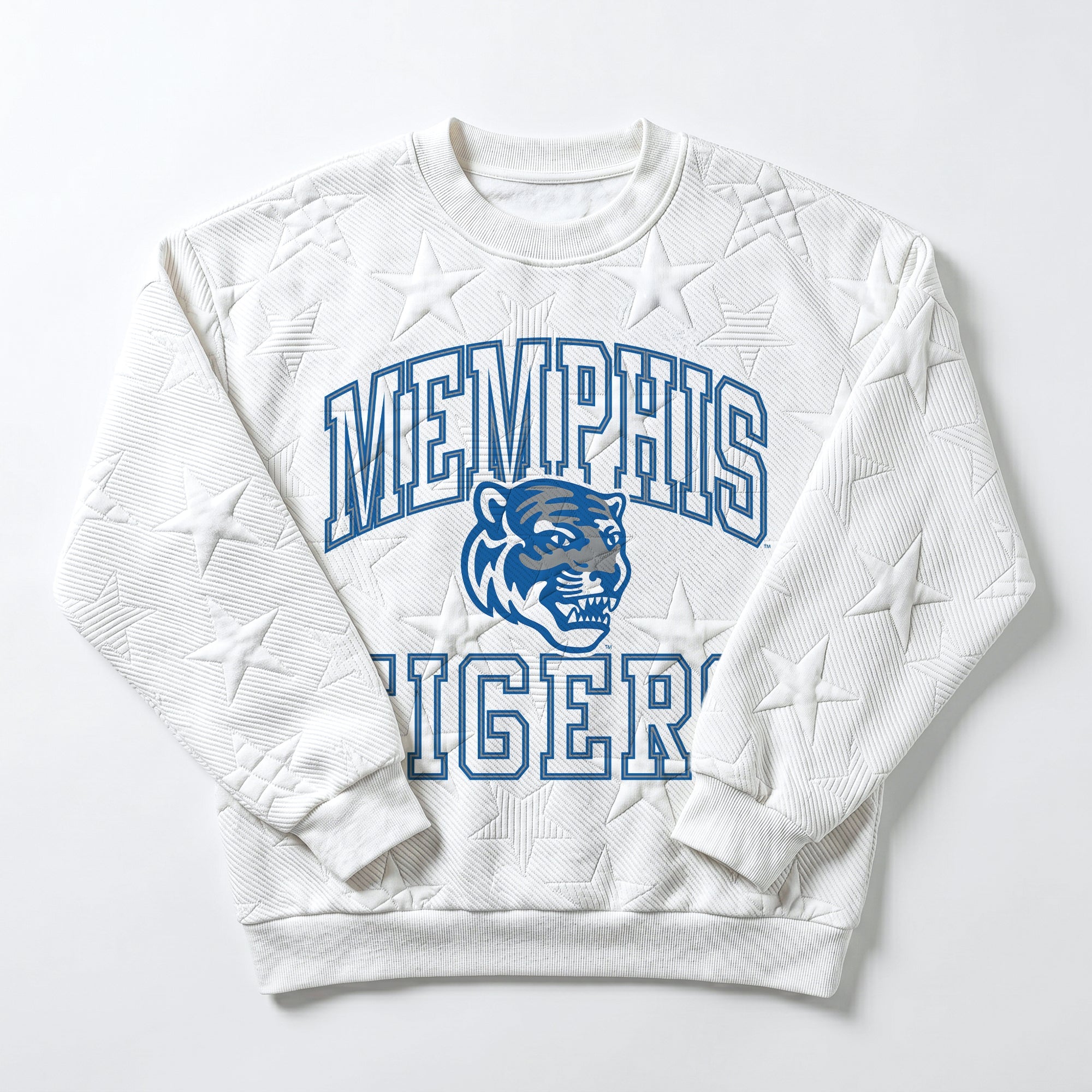 MEMPHIS TIGERS BIG PLAY ENERGY EMBOSSED STAR CREWNECK