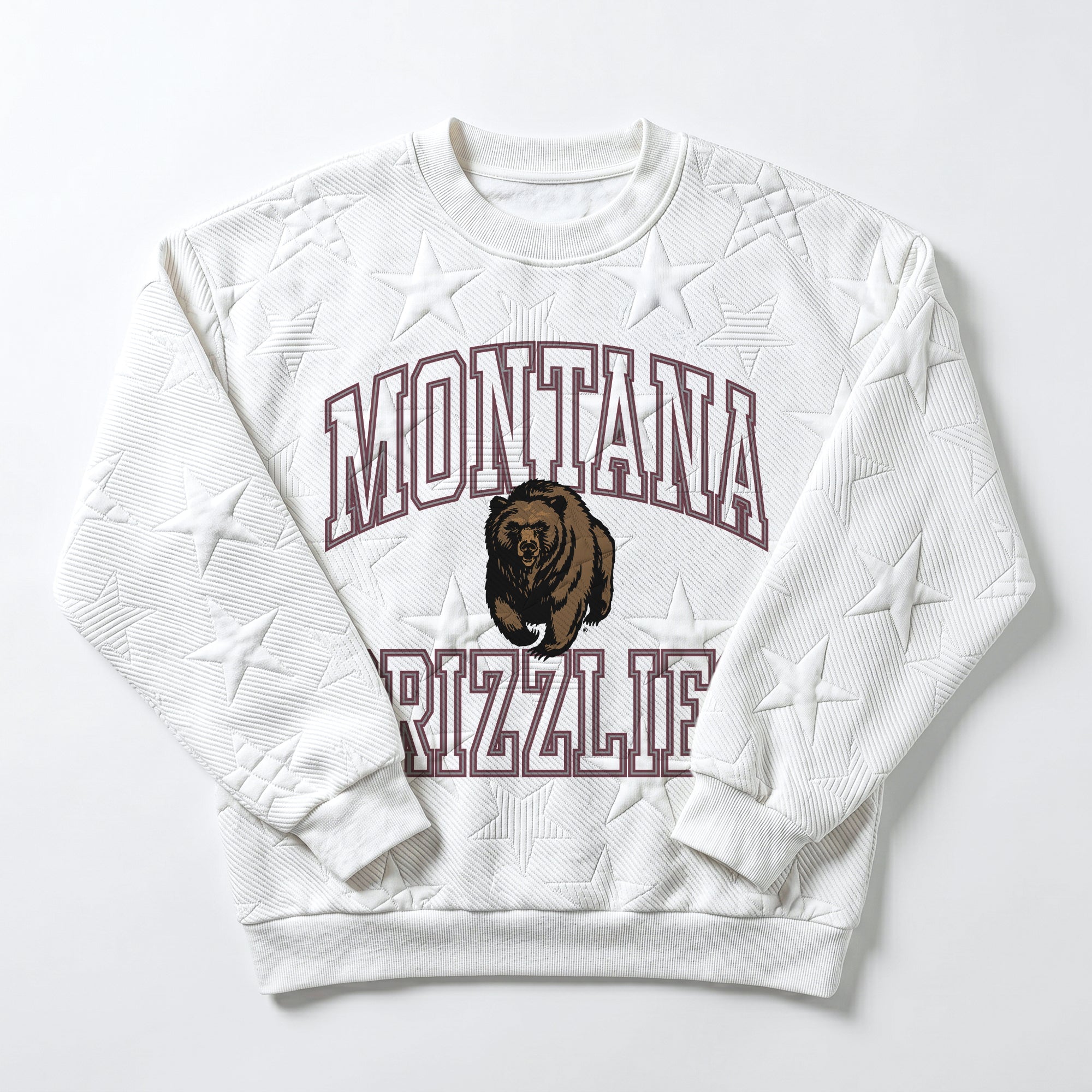 MONTANA GRIZZLIES BIG PLAY ENERGY EMBOSSED STAR CREWNECK
