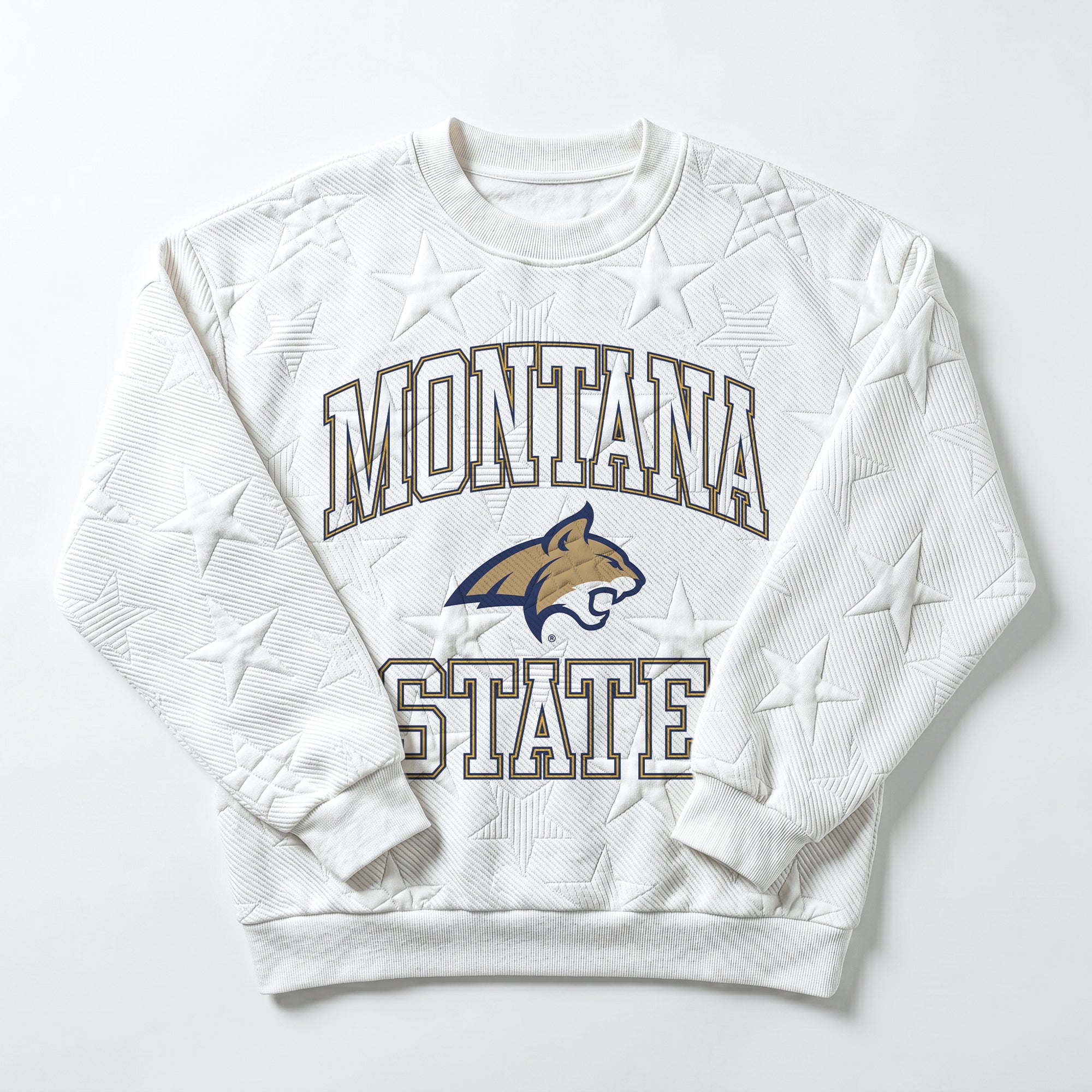 MONTANA STATE BOBCATS BIG PLAY ENERGY EMBOSSED STAR CREWNECK