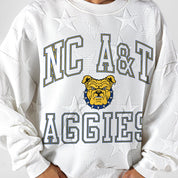 NORTH CAROLINA A&T STATE AGGIES BIG PLAY ENERGY EMBOSSED STAR CREWNECK