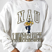 NORTHERN ARIZONA LUMBERJACKS BIG PLAY ENERGY EMBOSSED STAR CREWNECK
