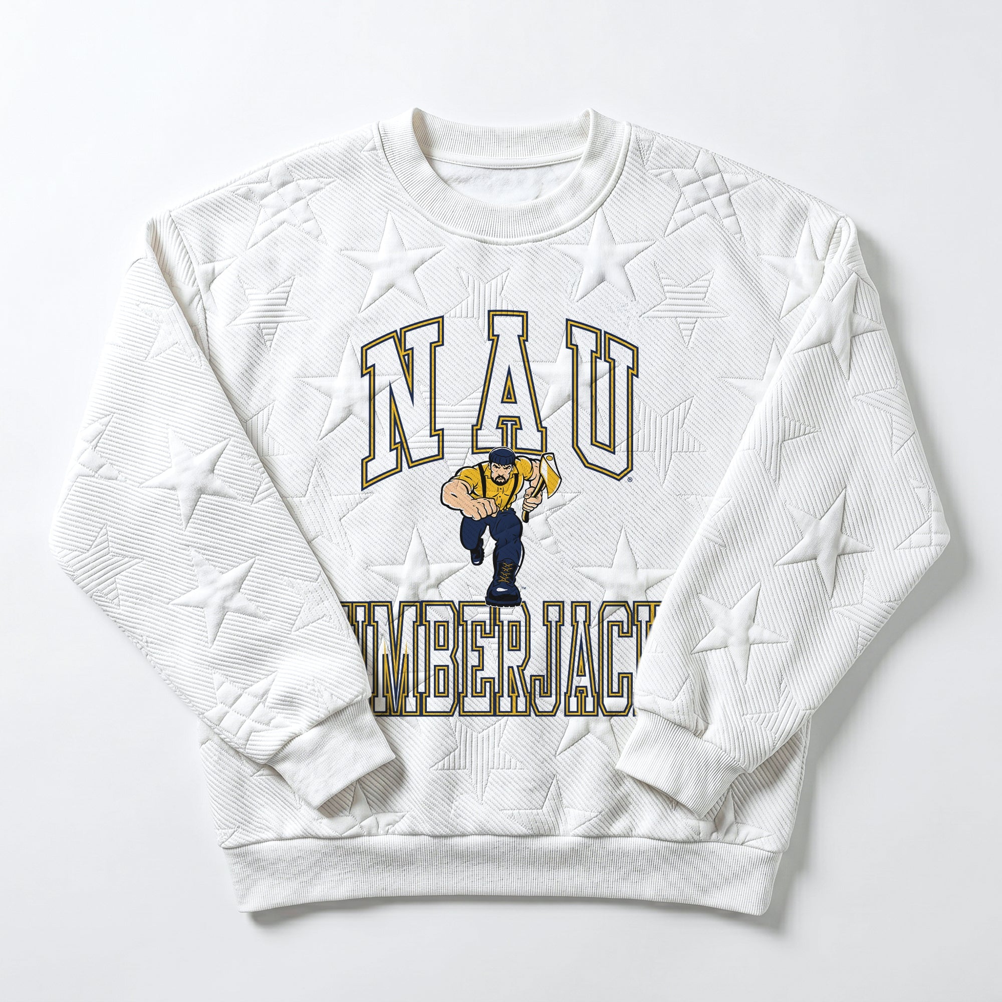 NORTHERN ARIZONA LUMBERJACKS BIG PLAY ENERGY EMBOSSED STAR CREWNECK