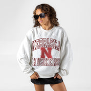 NEBRASKA CORNHUSKERS BIG PLAY ENERGY EMBOSSED STAR CREWNECK