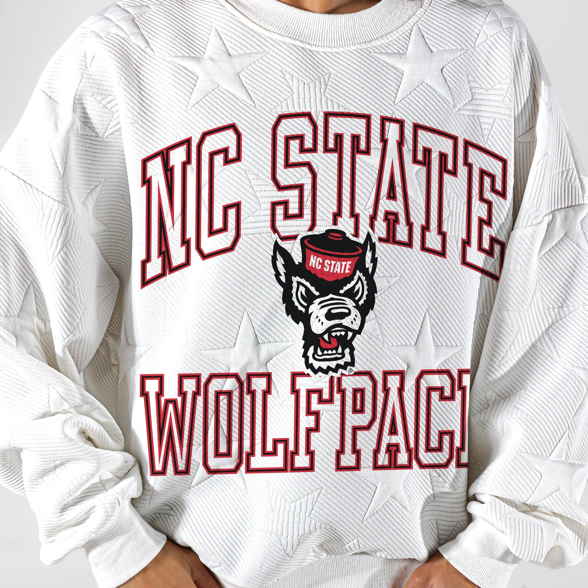NORTH CAROLINA STATE WOLFPACK BIG PLAY ENERGY EMBOSSED STAR CREWNECK